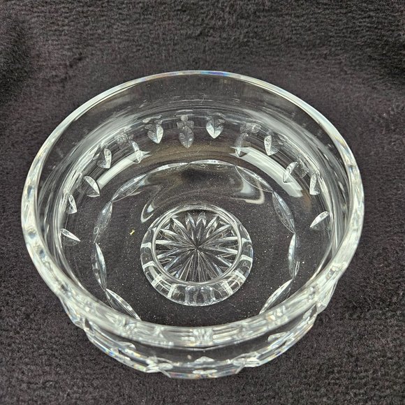 Crystal Footed Candy Dish Nut Treat Bowl Pedestal Base Clear Starburst Wedges - Picture 2 of 8